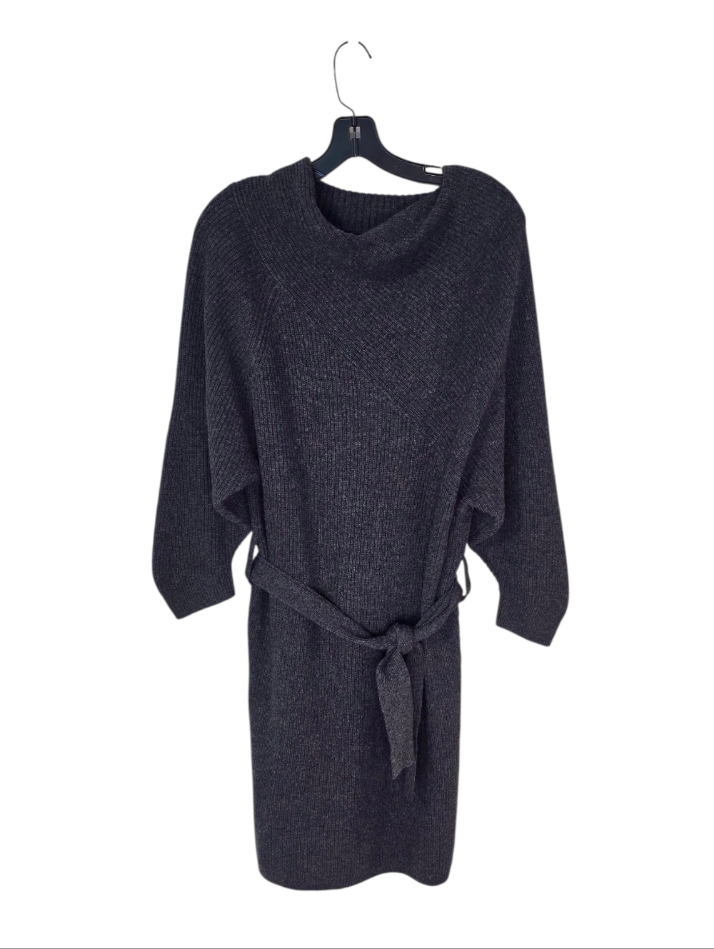 BROCHU WALKER The Leith Belted Dress Charcoal Gray Women's Small Wool Cashmere
